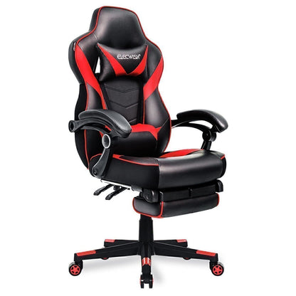 PU Leather Chair Ergonomic Recliner Footrest Gaming Office Chair