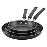 Fry Pan Set Aluminum Non-Stick 3-Piece Pan Skillet Set, Black