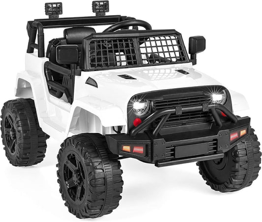 Electric Vehicle Ride On Parent RC Car Kids Toy Fun Truck, White