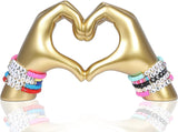 Gold Heart Hand Sculpture Love Heart Resin Office Tabletop Decor
