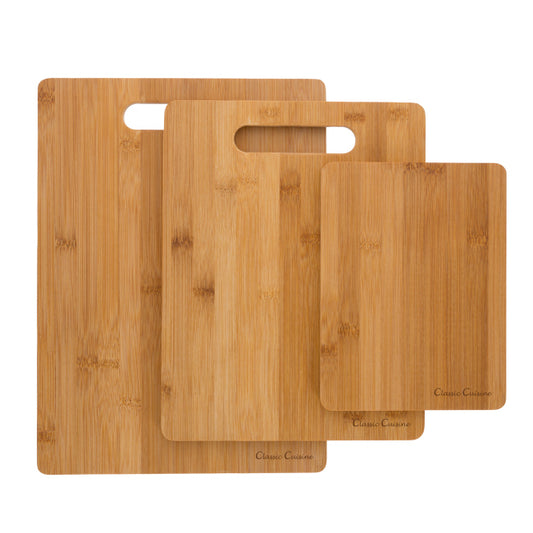 Classic Cuisine 3 Bamboo Cutting Antibacterial Chopping Board Set