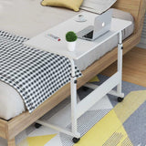 Rolling Laptop Table Height Adjustable Stand Up Bedside Computer Desk