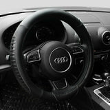 Universal PU Leather Cover Sedan Car Steering Wheel Protection, 15 in