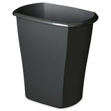 Plastic Trash Can Bathroom Office Open Waste Can, 5.5 Gal- Black