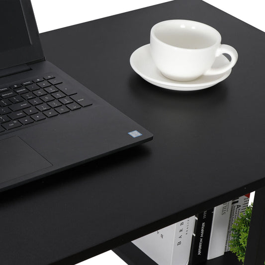 Computer Laptop Desk Workstation Study 2 Tier Shelves Home Office Desk