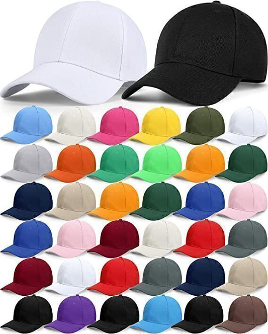 Colorful Baseball Cap Men Women Blank Plain Trucker Hat Cap - 36 Pack