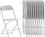Folding Chair Plastic Party Event Folding Chair, White -10 Pack
