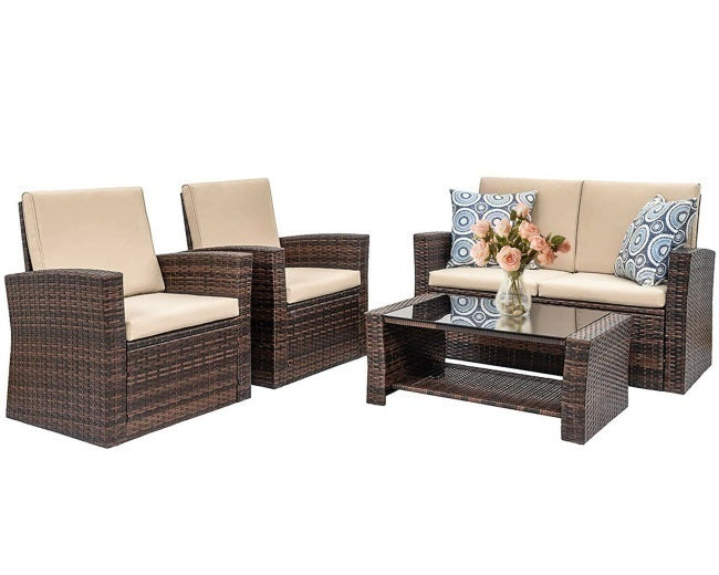 Outdoor Patio Furniture Sets Sectional Sofa Rattan Chair Wicker Set