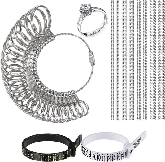 Ring Sizer Measuring Tool Set Gauges Adjuster Finger Tool, 37pcs
