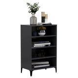 Sideboard Cabinets 4-Shelves Storage with Sturdy Metal Legs, Gray