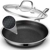 Non  Stick Skillets Stainless Steel Frying Pan W/Lid Skillets, 10"