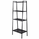Metal Leaning Ladder Shelf Bookcase Storage Shelves, 4 Tier