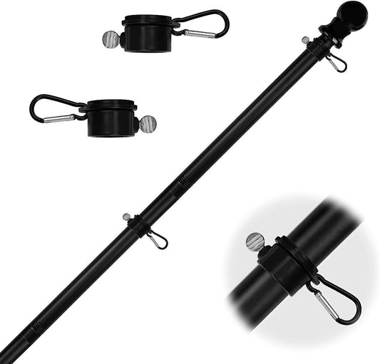Flag Pole Sectional Kit Stainless Steel W/ Adjustable Rotating Rings