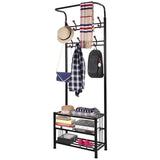 Coat Hat Rack Shoe Bench Hall Tree Adjustable Entryway Storage Shelf