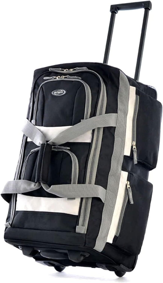 Olympia 22" Bag 8 Pocket Rolling Polyester Duffel Luggage W/Handle-BLK