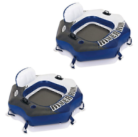 Outdoor Lounge Inflatable Floating Water Tube (2 Pack)