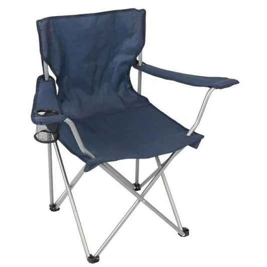 Folding Chair Fishing Beach Outdoor Camping Chair W/ Cup Holder, Blue