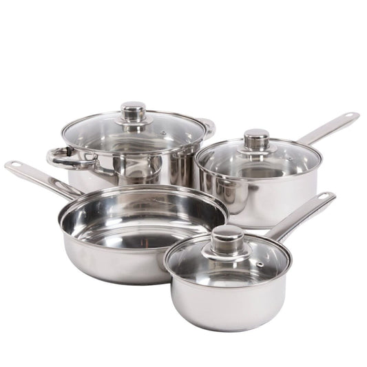Gibson Home 7-Piece Stainless Steel Nonstick Pots & Pans Cookware Set