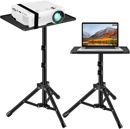 Tripod Stand Projector Laptop Adjustable Height W/Rotating Tray