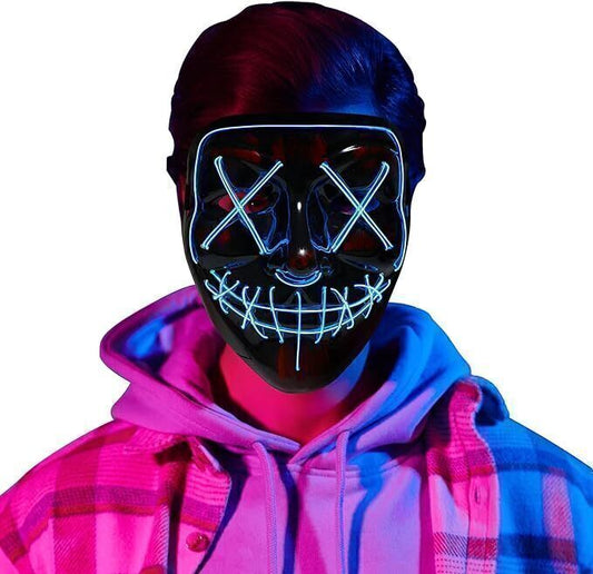 Halloween Purge Mask Led Light Up Voice-Activated Scary Halloween Mask