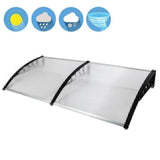 Door Window Outdoor Awning PC 80"x40" Shade Rain Cover Eaves Canopy