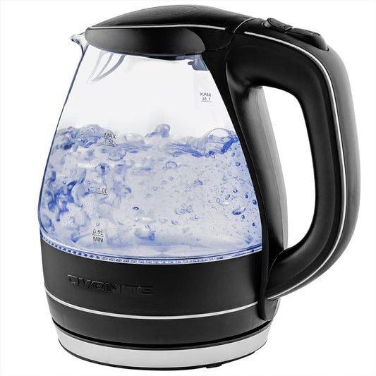 Electric Kettle 1.5L Glass Boiling Auto Shut Coffee Tea Maker