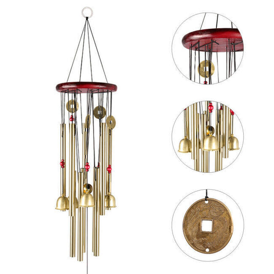 Wind Chimes 10 Tube 5 Bells Bronze Yard Outdoor Living  Garden Decor
