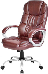 Office Chair Ergonomic Back Rolling Swivel Adjustable High, Brown