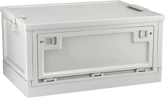 Foldable Storage Bin Plastic Organizer Container 45L Box, Grey