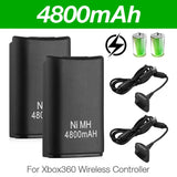Wireless Xbox 360 Game Controller Battery 4800mAh Battery, Set Of 2