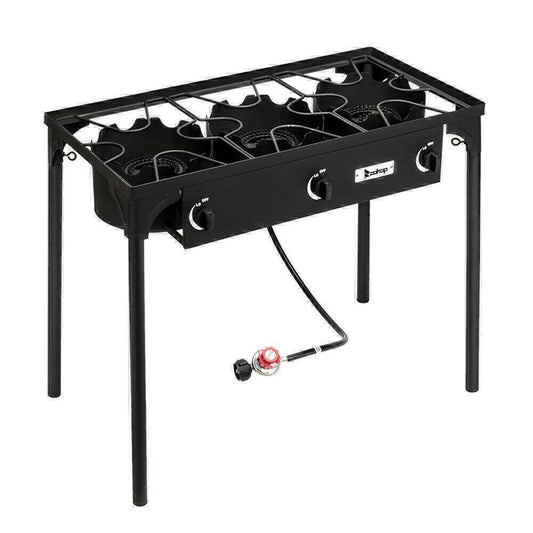 Portable Propane 3-Burner Gas Cooker Outdoor Camping Stove Grill