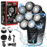 Electric 6 in 1 Rotary 8D Head Shavers Cordless Hair Trimmer Razor