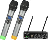 Wireless Microphone UHF Dual Channel Handheld Karaoke Mic System