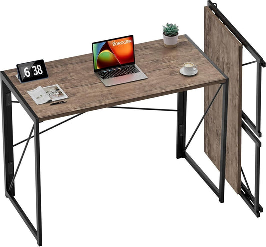 Writing Computer Folding Desk Simple Portable Style Table, Brown