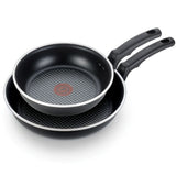 T-fal Nonstick 2-Piece Fry Pan Cookware Set, 9.5 & 11 in- Black