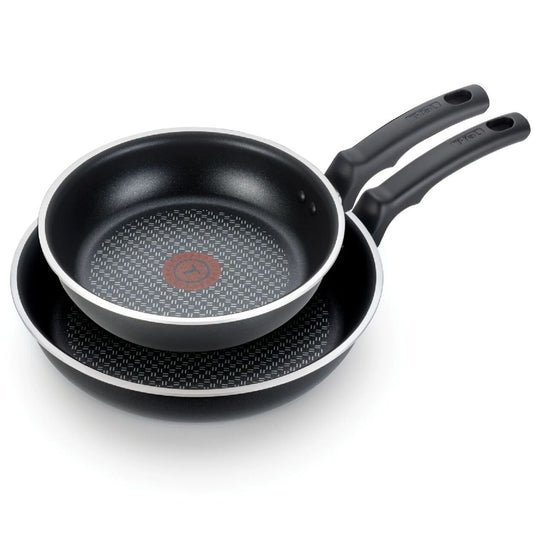 T-fal Nonstick 2-Piece Fry Pan Cookware Set, 9.5 & 11 in- Black