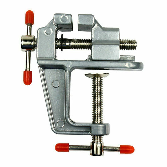 Miniature Bench Vise On Table 3.5" Miniature Vise Small Jewelers Clamp
