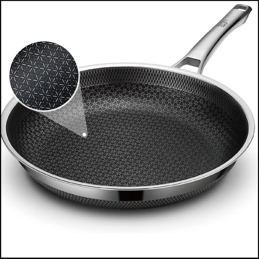 Hybrid Frying Pan Non Stick Stainless Steel Skillet, 10"