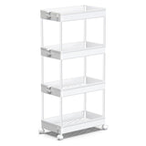 Rolling Utility Cart Slide Out Organizer 4-Tier Shelf Trolley