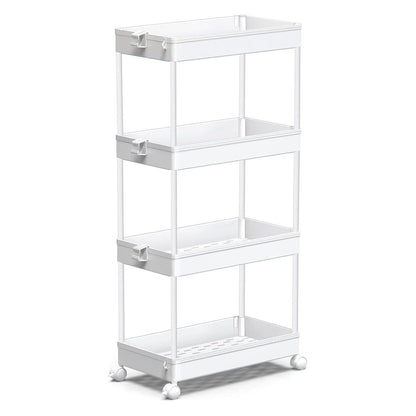 Rolling Utility Cart Slide Out Organizer 4-Tier Shelf Trolley