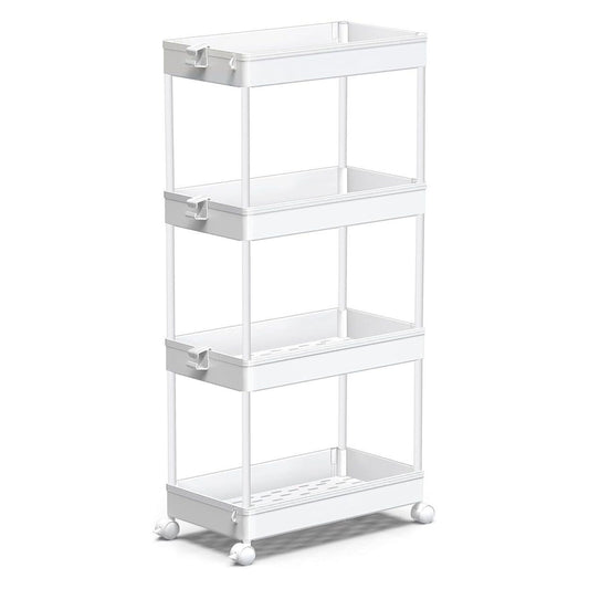 Rolling Utility Cart Slide Out Organizer 4-Tier Shelf Trolley