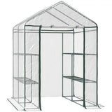 Outsunny 3-Tier 8 Shelf Outdoor Walk-In Garden Greenhouse, Clear