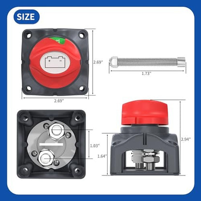 Battery Disconnect Switch 12V-48V Car Boat Battery Cut Off Switch