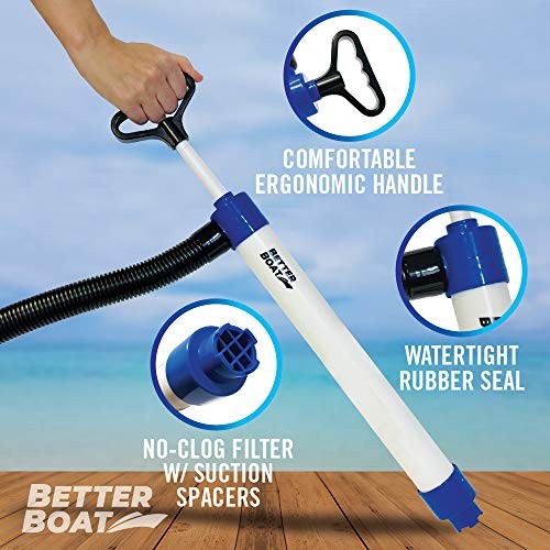 Better Boat Hand Bilge Pump Kayak Hand Water 25Gl/Min Siphon Pump