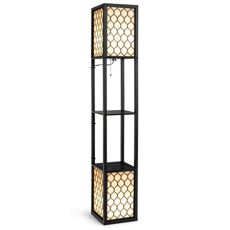 Modern Floor Lamp Shelf Storage Freestanding Two Switch Control