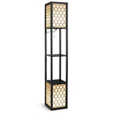 Modern Floor Lamp Shelf Storage Freestanding Two Switch Control
