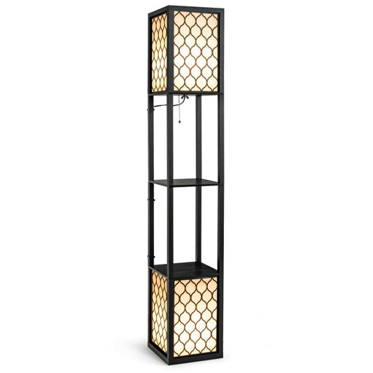 Modern Floor Lamp Shelf Storage Freestanding Two Switch Control