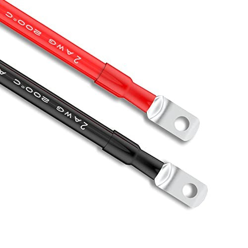 Battery Inverter Cables Red & Black Power 1Ft Cable Set, 2 Count