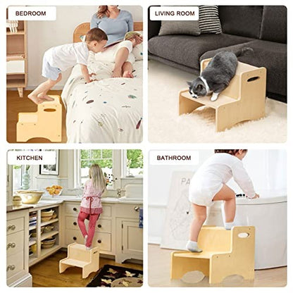 Two Step Anti-Skid Stool W/Handles Safety Non-Slip Pads Stool