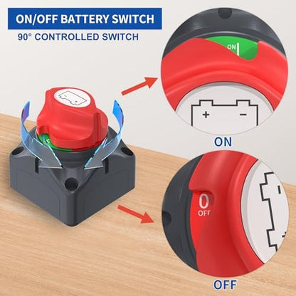 Battery Disconnect Switch 12V-48V Car Boat Battery Cut Off Switch
